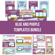 Canva Tempate Bundle | Purple Blues