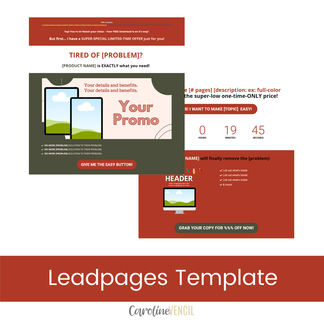 Customizable Sales Page - Leadpages Template | Cinnamon