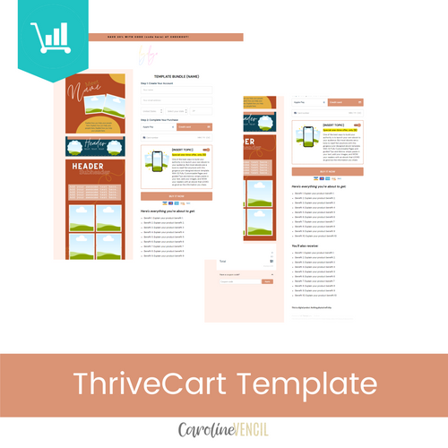 Simple Checkout Page - ThriveCart Template | Fall Peach