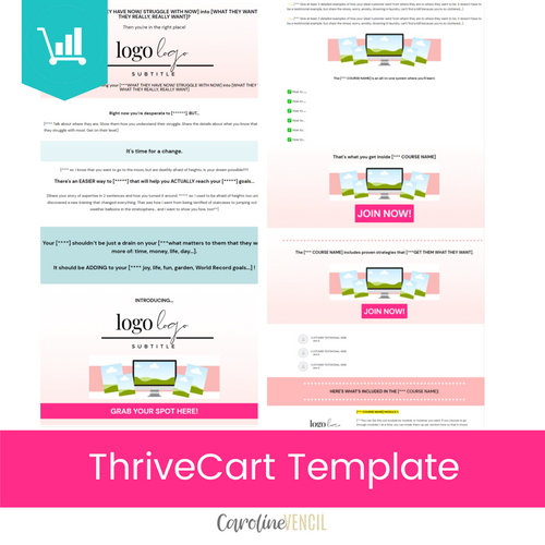 Sales Page ThriveCart Template | Passion Pink