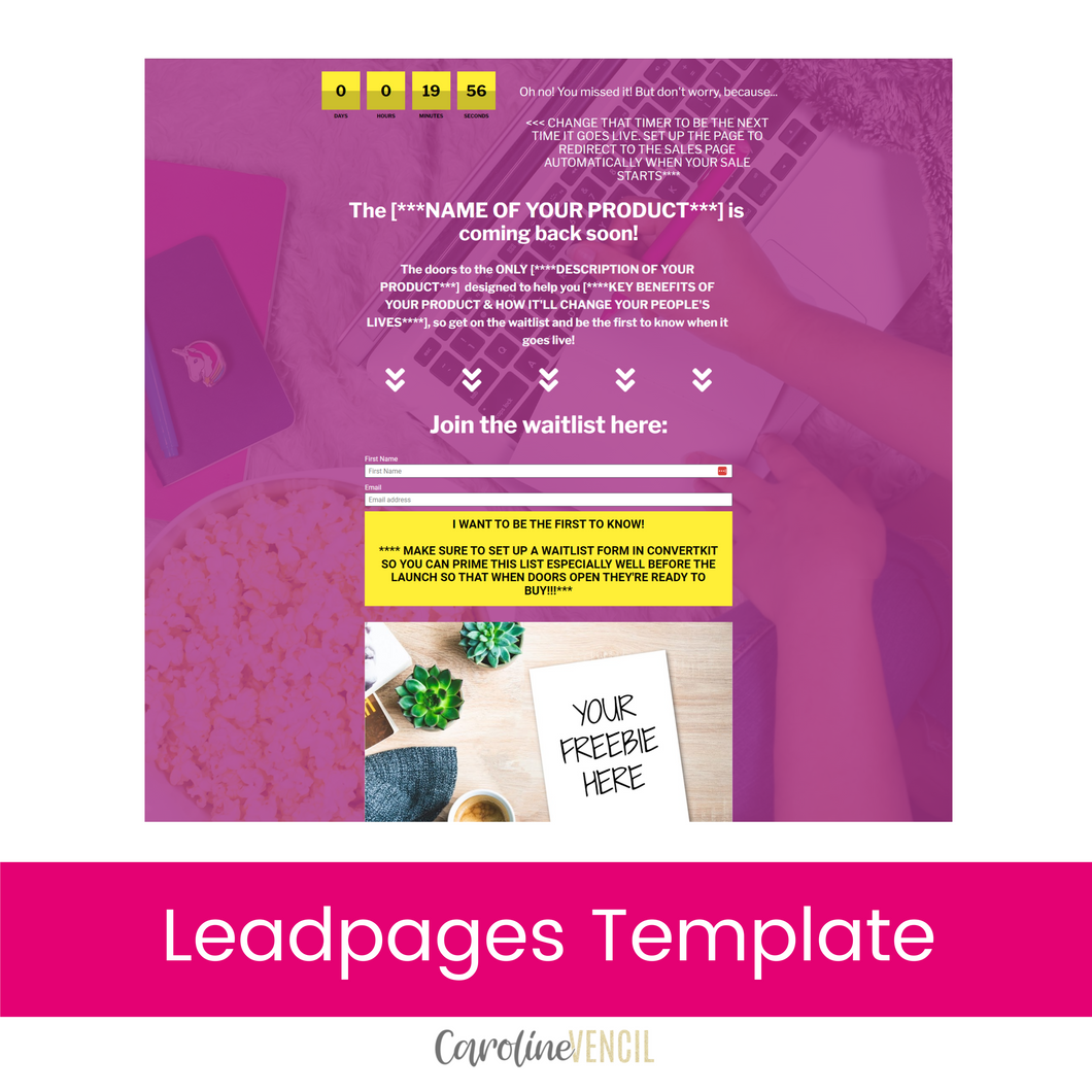 Waitlist Page - Leadpages Template | Fuchsia