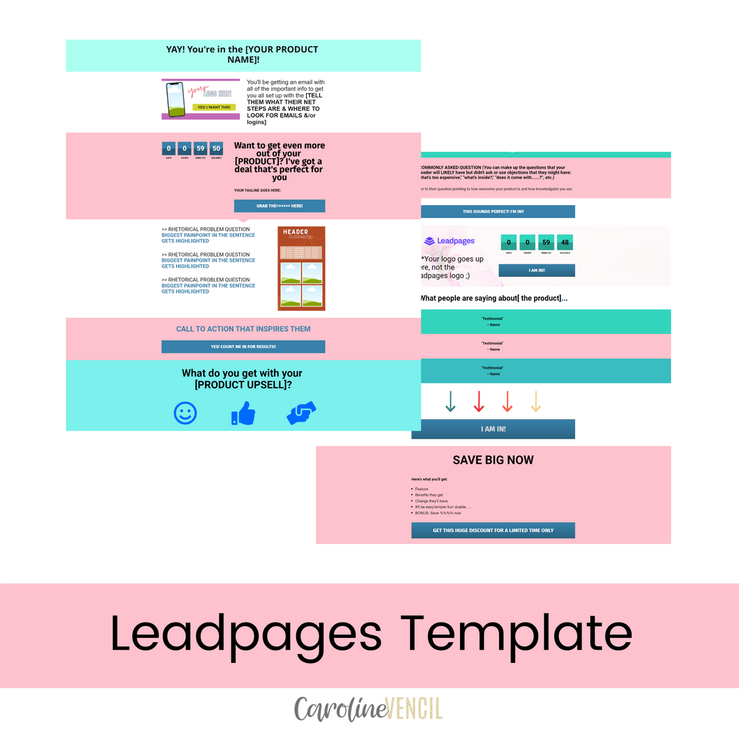Customizable Sales Page - Leadpages Template | Playful Pink
