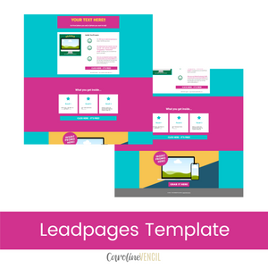 Customizable Sales Page - Leadpages Template | Pink Cyan