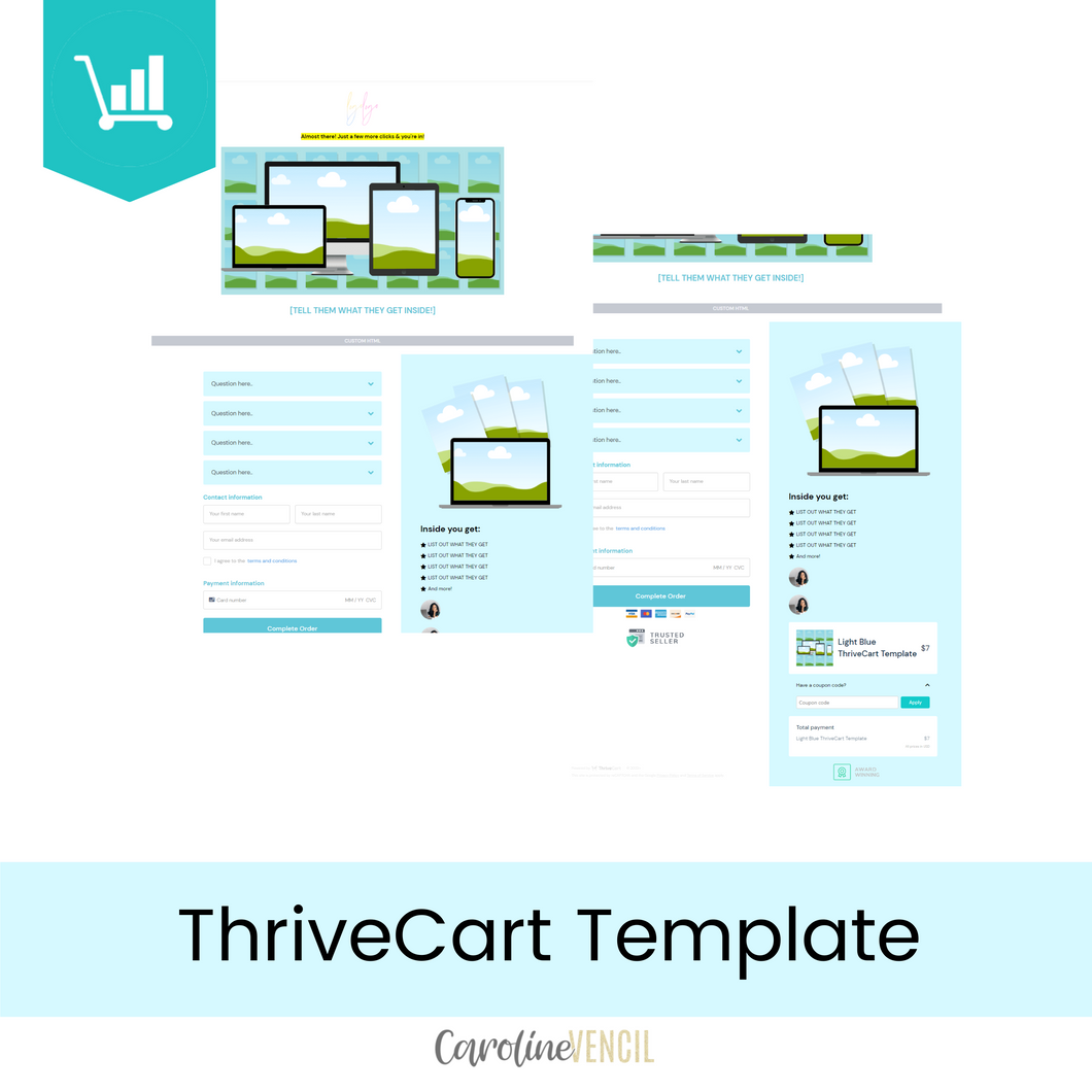 Checkout Page ThriveCart Template | Baby Blue