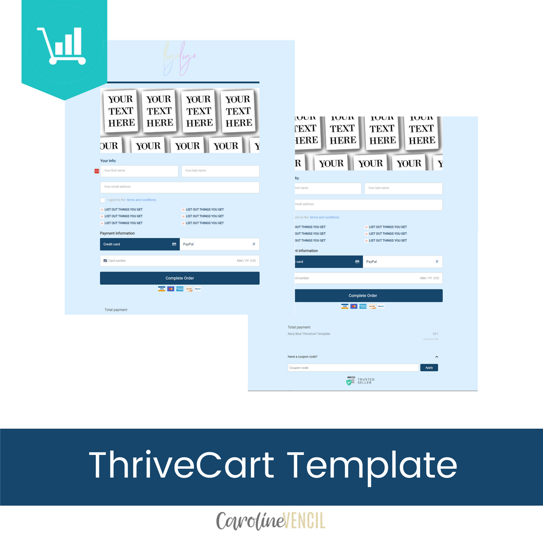 Checkout Page ThriveCart Template | Wavy Navy