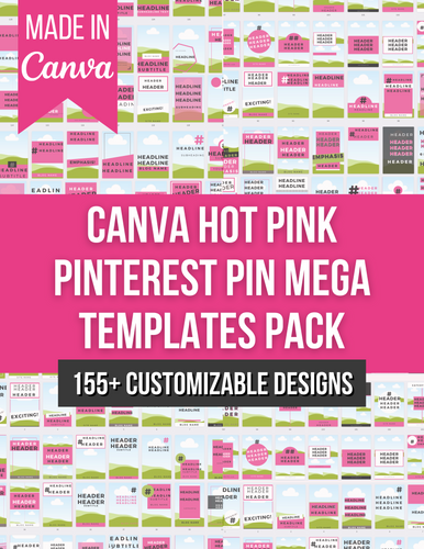 MEGA Pinterest Pin Bundle - Canva Templates | Pink Passion