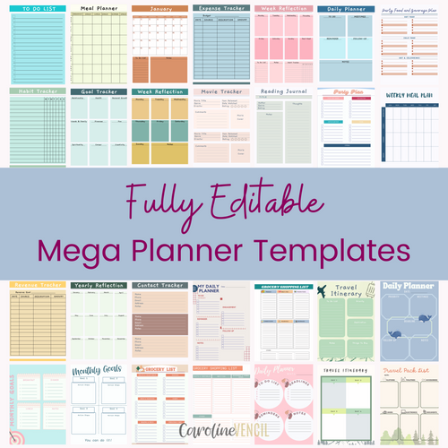 MEGA Digital Product Planner Bundle - Canva Templates | Pastel Paradise