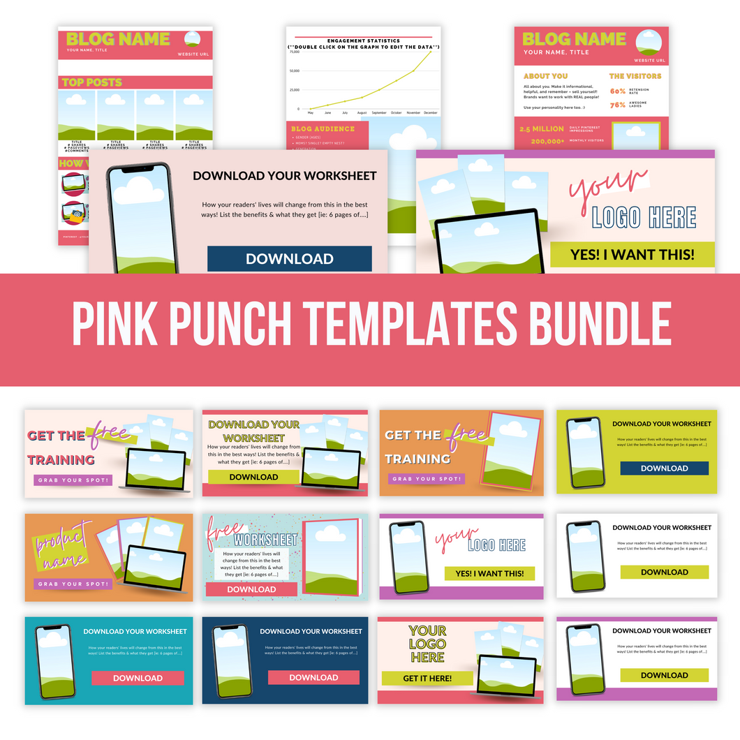 Complete Funnel Creation & Promotion Bundle - Canva Templates | Pink Punch