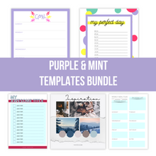 Purple and Mint Canva Template Bundle