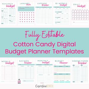 Budget Planner Bundle - Canva Templates | Cotton Candy Pink