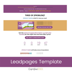 Customizable Tripwire Leadpages Template | Violet