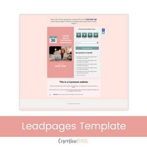 Webinar Registration Page - Leadpages Template | Salmon