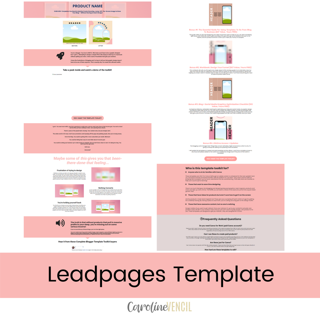 Customizable Sales Page - Leadpages Template | Salmon