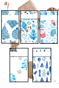 Blue Christmas Printable Cash Envelopes {Set of 5}