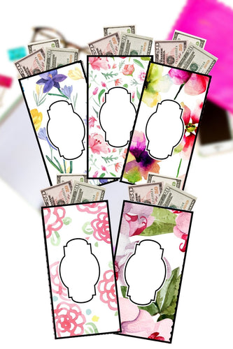 Floral Printable Cash Envelopes {Set of 5}