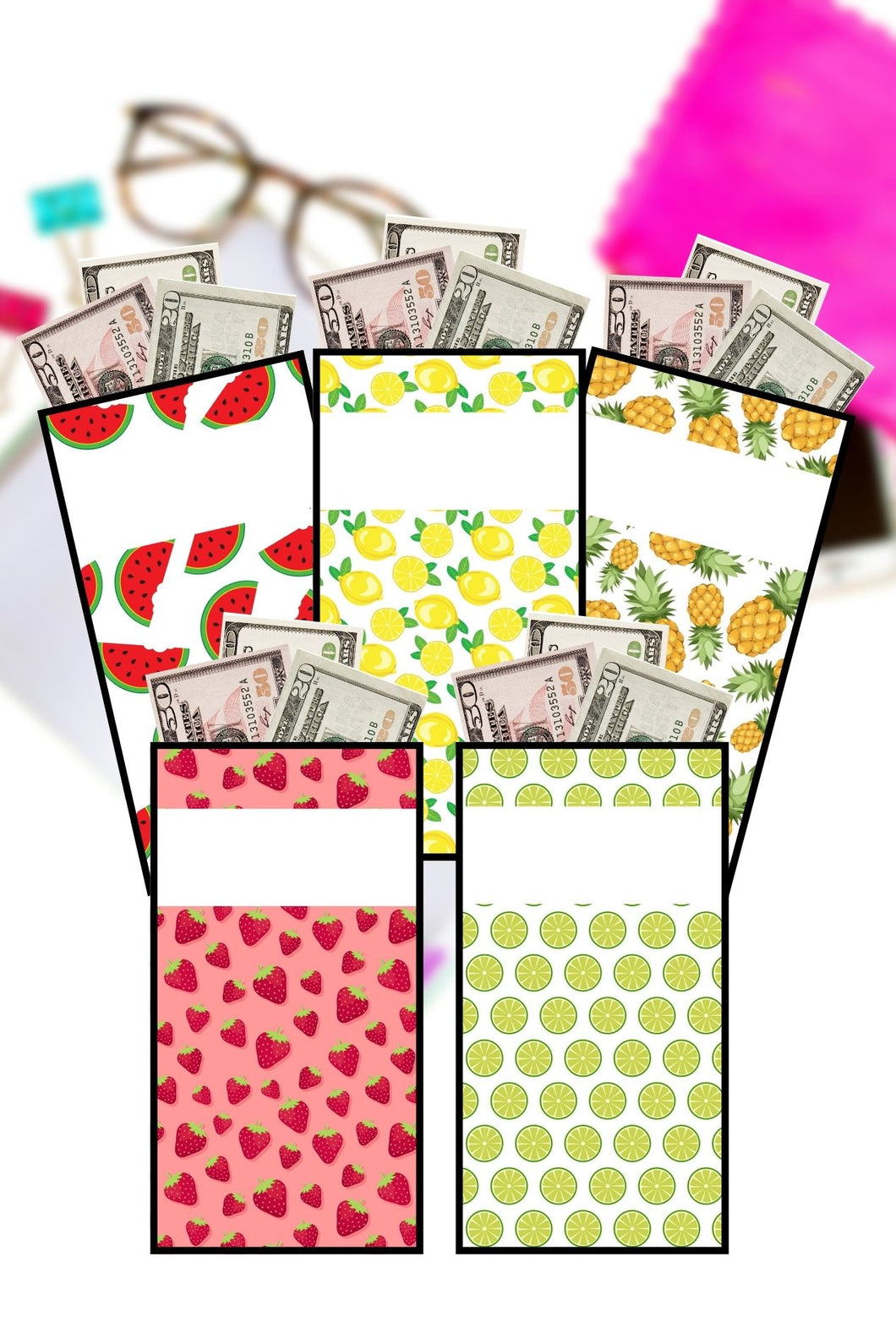 Fruit Printable Cash Envelopes {Set of 5}