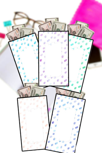 Pastel Polka Dots Printable Cash Envelopes {Set of 5}