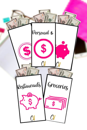Pink Icon Printable Cash Envelopes {Set of 5}