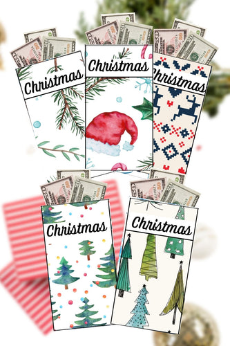 Red & Green Christmas Printable Cash Envelopes {Set of 5}