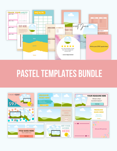 Complete Funnel Creation & Promotion Bundle - Canva Templates | Playful Pastel